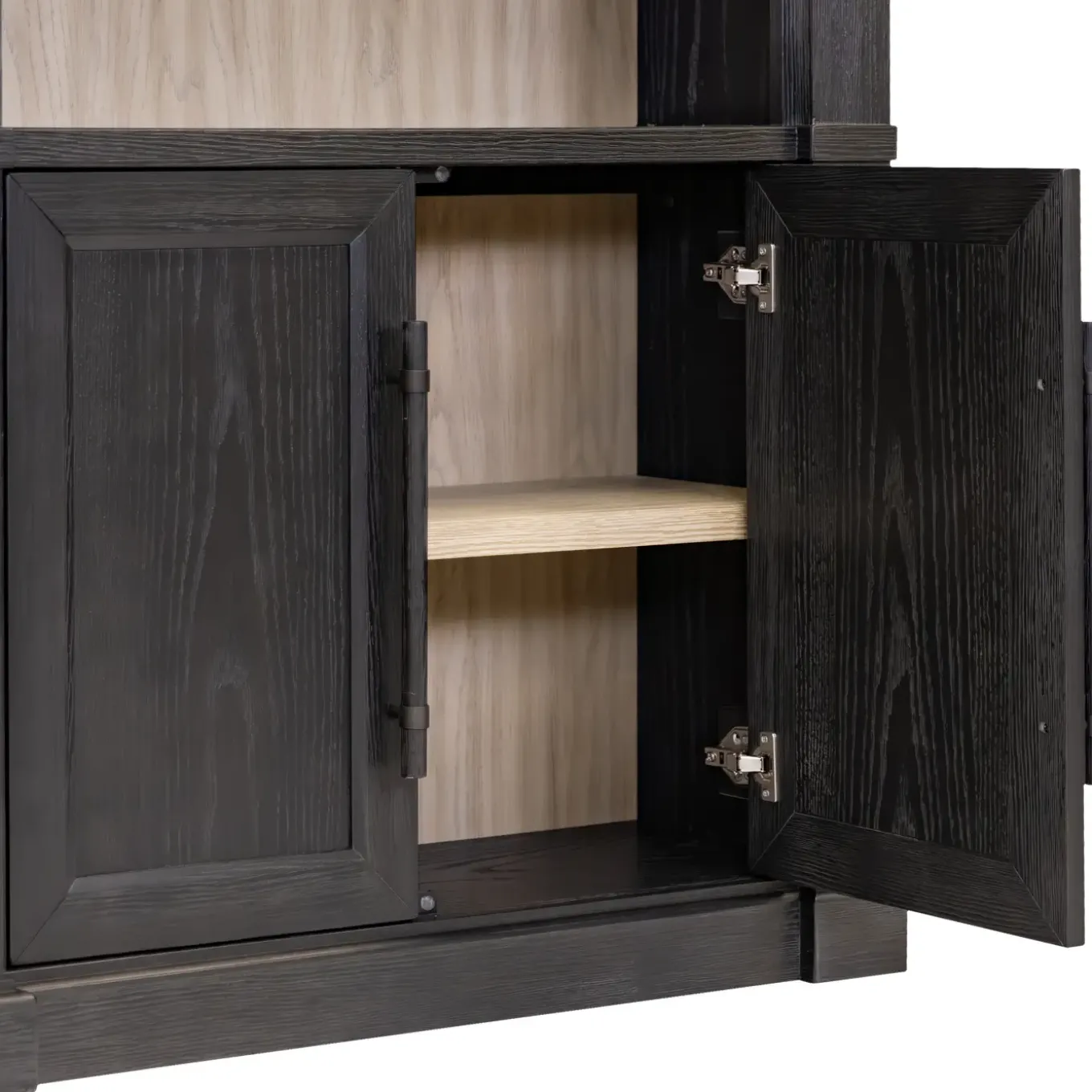 Abbot Place 94" Tall Bookcase Black & Ladder