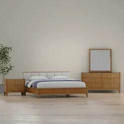 Amalie California King Bed, Dresser, Mirror, Nightstand