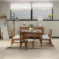Amalie 7pc: Dining Table And 6 Wood Side Chairs