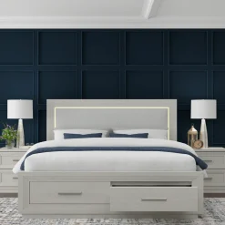Burbank King Storage Bed, Dresser, Mirror, Nightstand