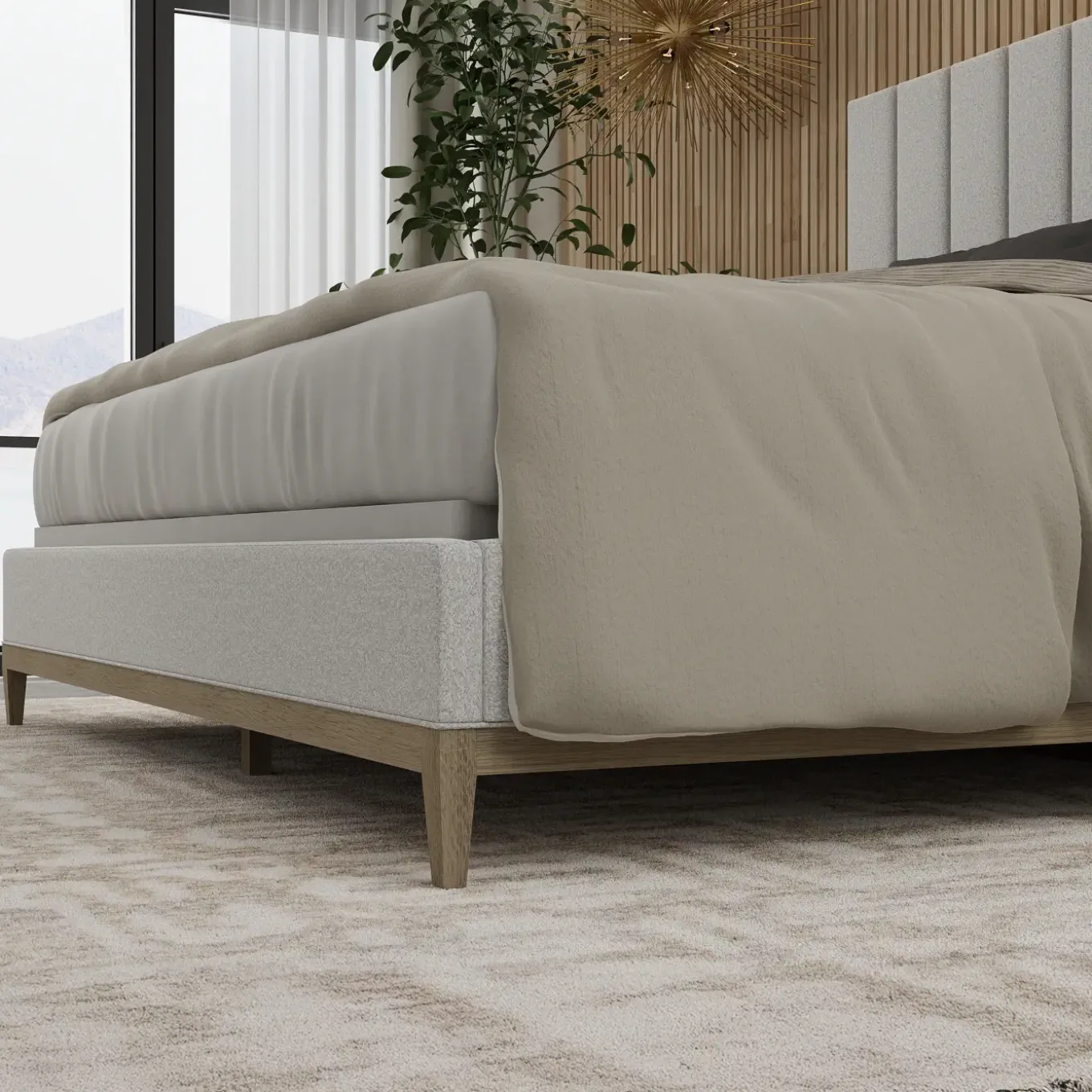 Cascade Channeled Upholstered Bed