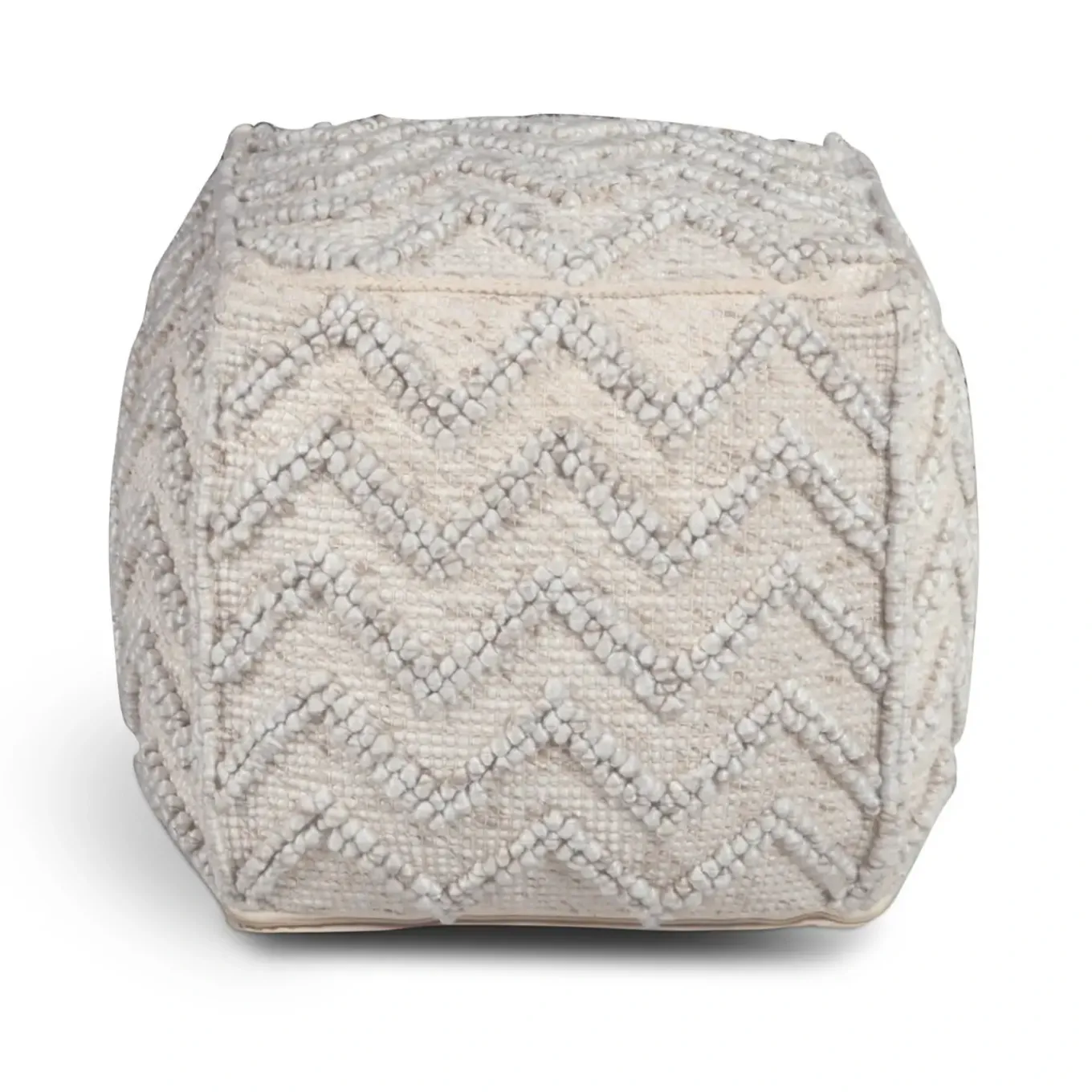 Chevron Pouf Square Ottoman