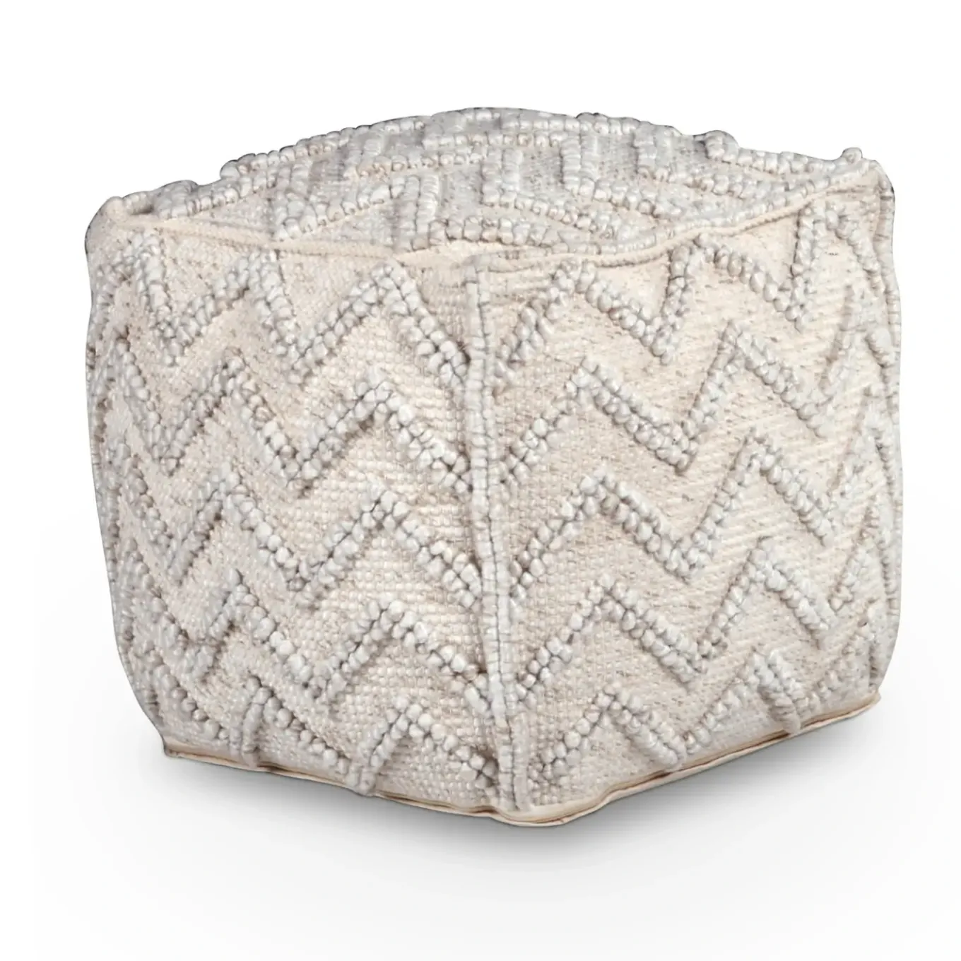 Chevron Pouf Square Ottoman