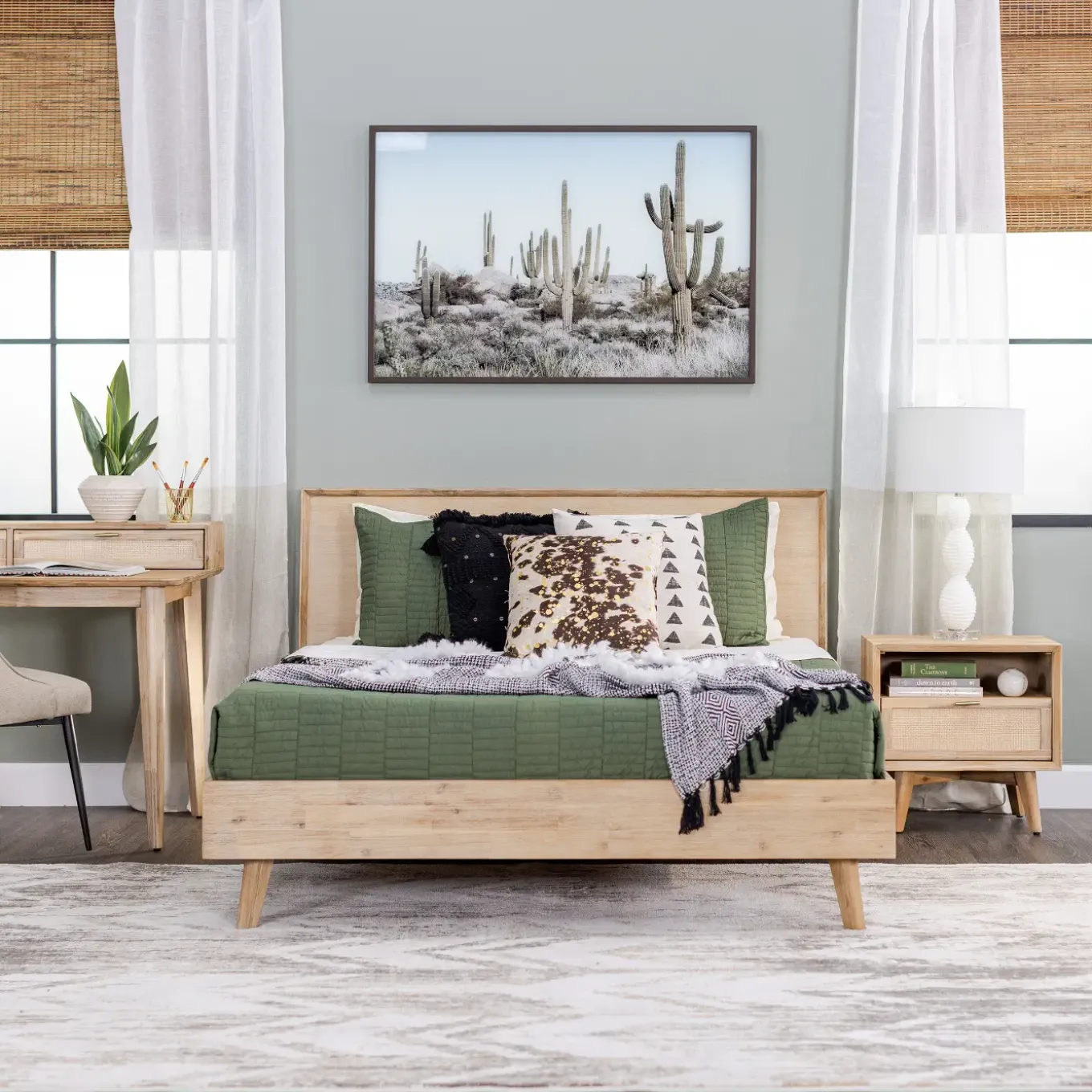 Crosby California King Bed, Dresser, Mirror, Nightstand