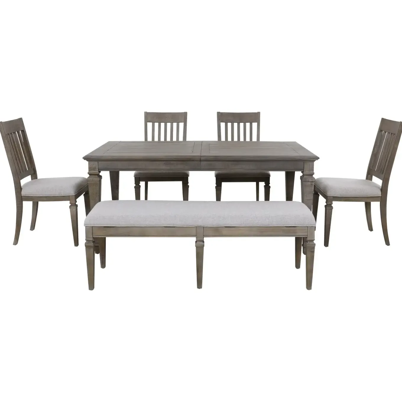 East Bay Extendable Dining Table, 4 Side Chairs & Bench