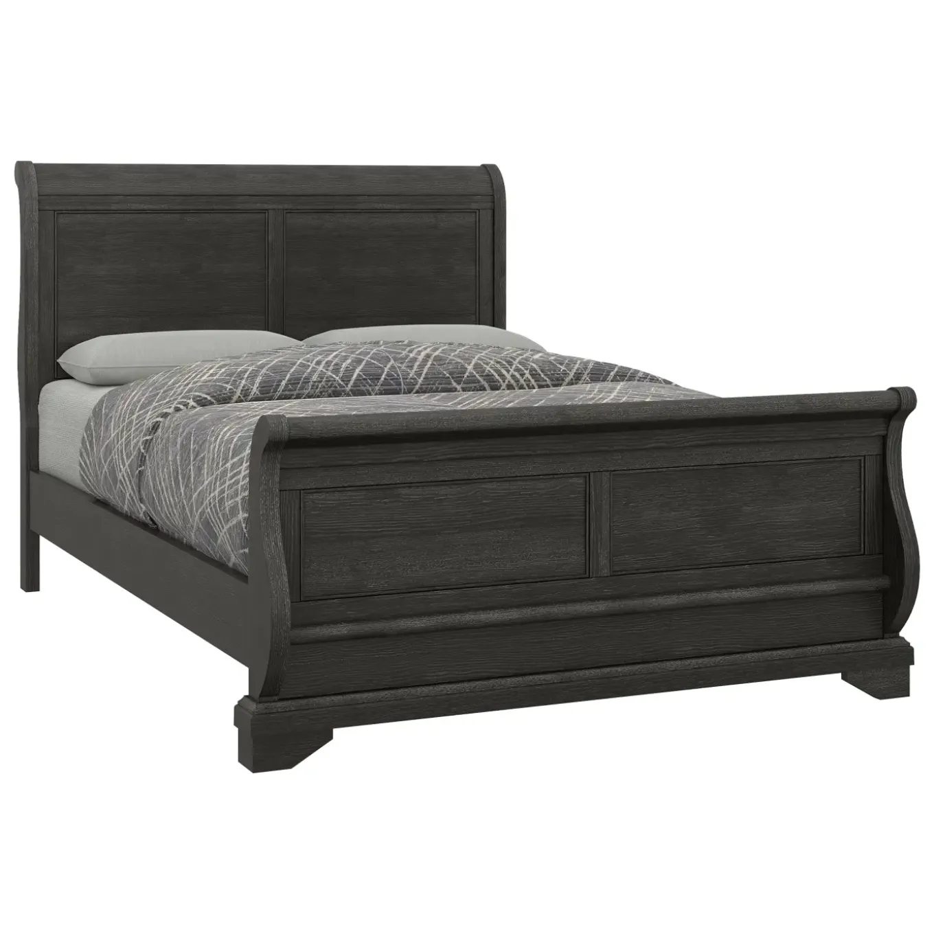 Fallston California King Sleigh Bed, Dresser, Mirror, Nightstand