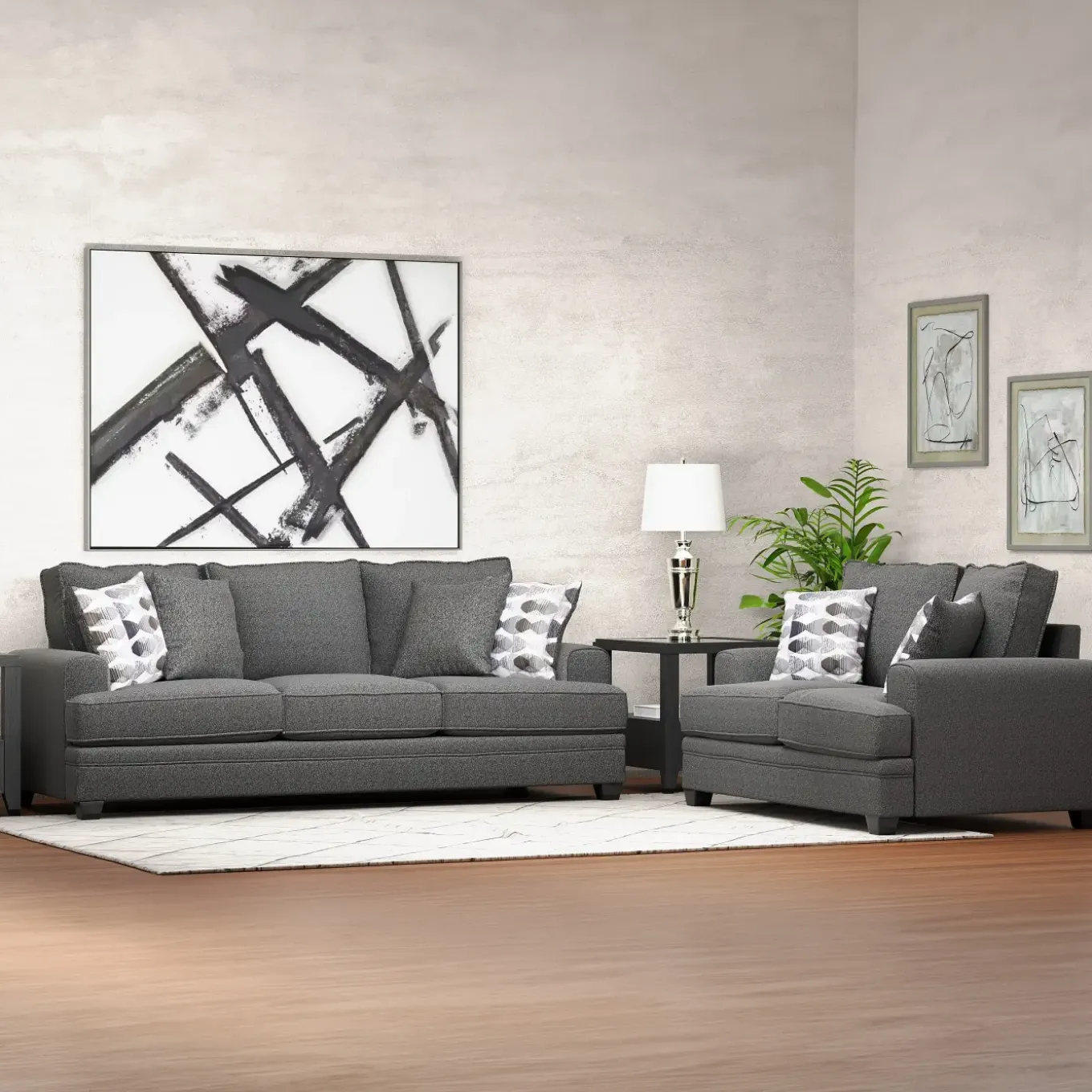 Kingston Charcoal Sofa & Loveseat