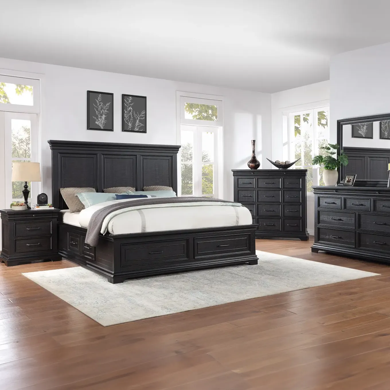 Legion Ebony Storage Bedroom Set