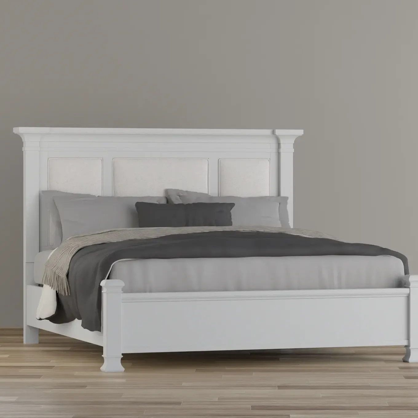 Newport King Upholstered Panel Bed