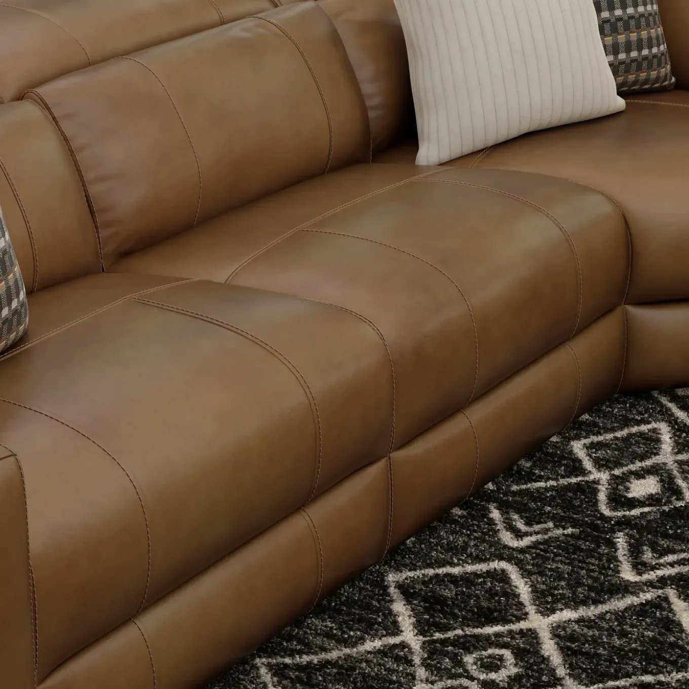 Radiance 4pc Power Leather Sectional
