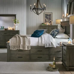 Rivington California King Captain's Bed, Dresser, Mirror, Nightstand