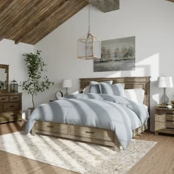 Rivington California King Panel Storage Bed, Dresser, Mirror, Nightstand