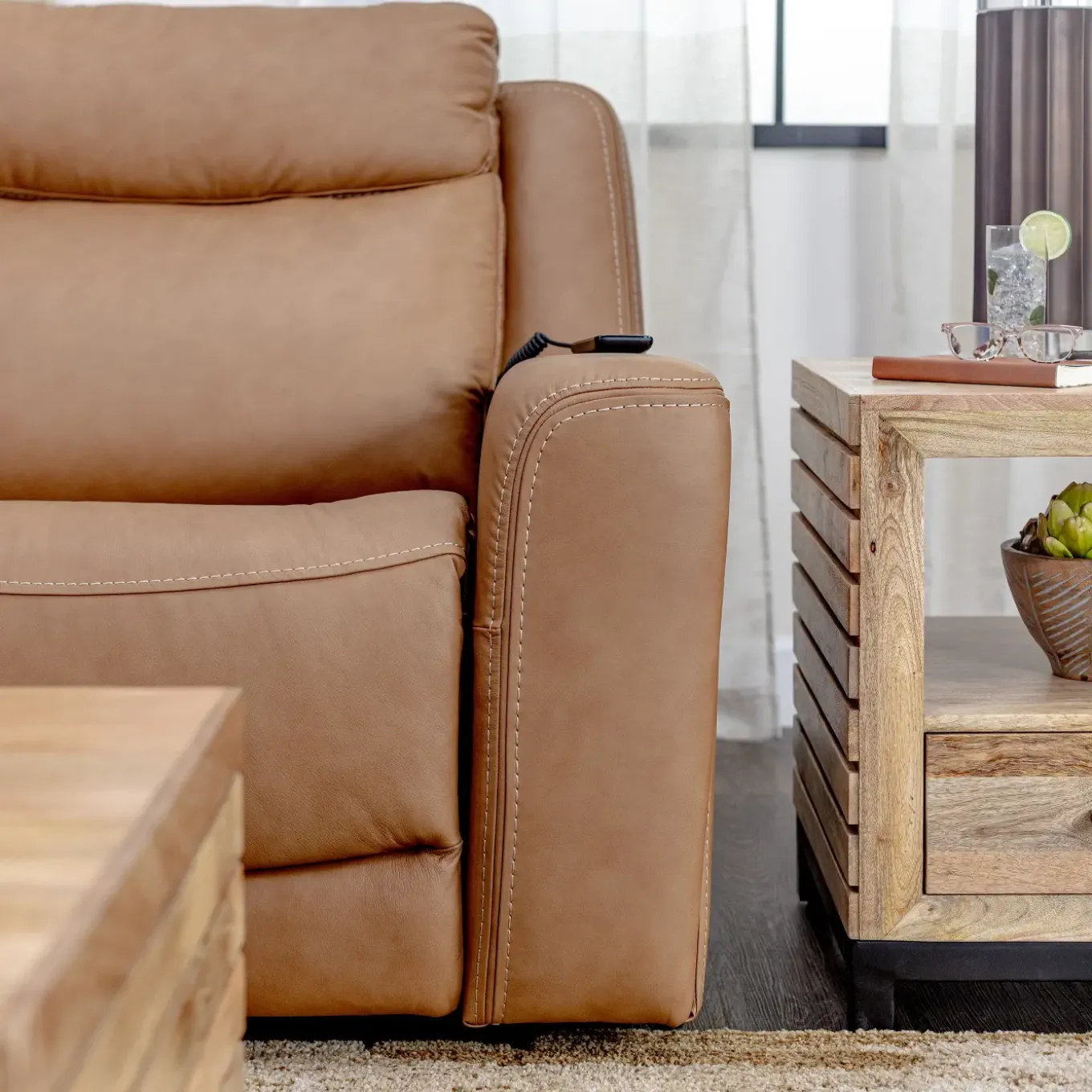 Ryder 3pc Leather Power Reclining Sofa with Heat & Massage