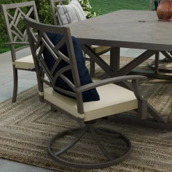 Saint Lucia Outdoor Dining Set-New! 7pc Dining Set: Table, 4 Armchairs & 2 Swivel Armchairs