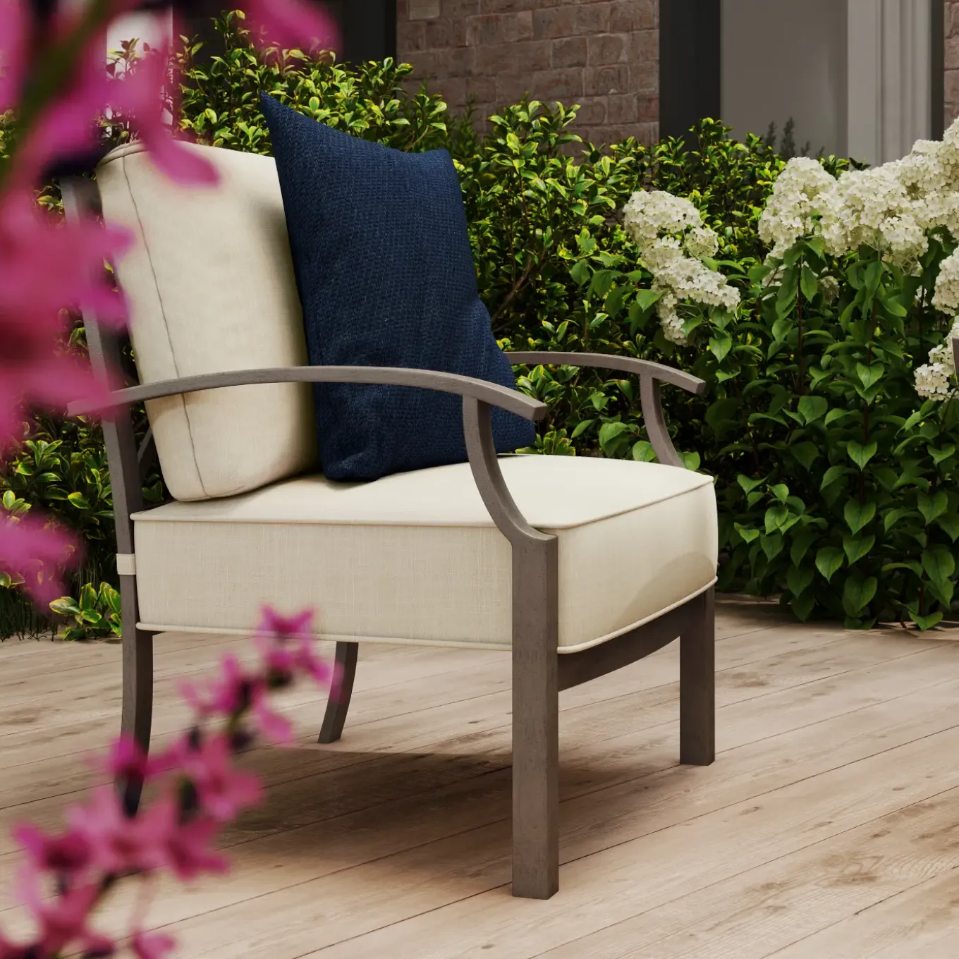 Saint Lucia Outdoor Seating Set-New! 3pc Set: Sofa & 2 Club Chairs