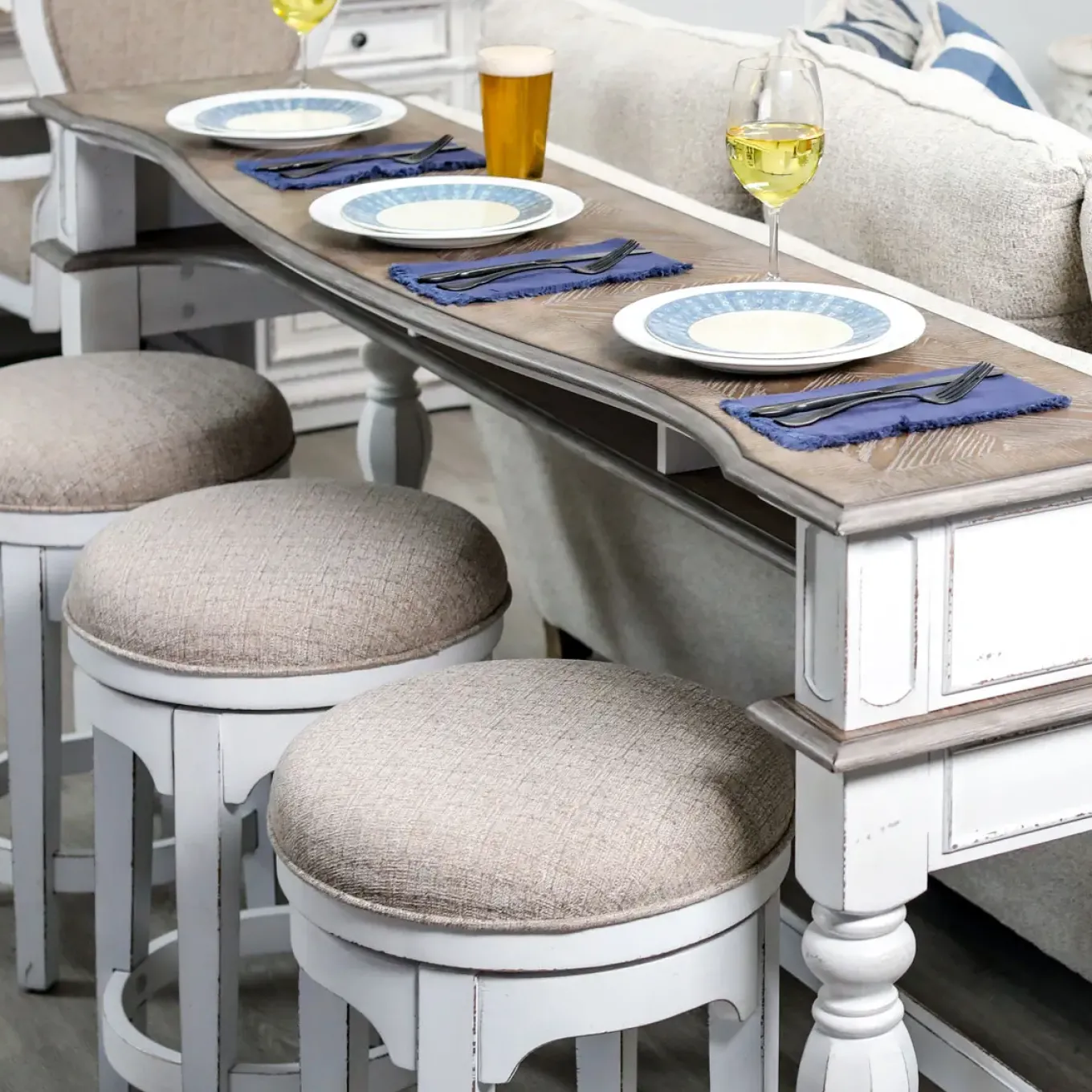 Savannah Console Table & 3 Stools