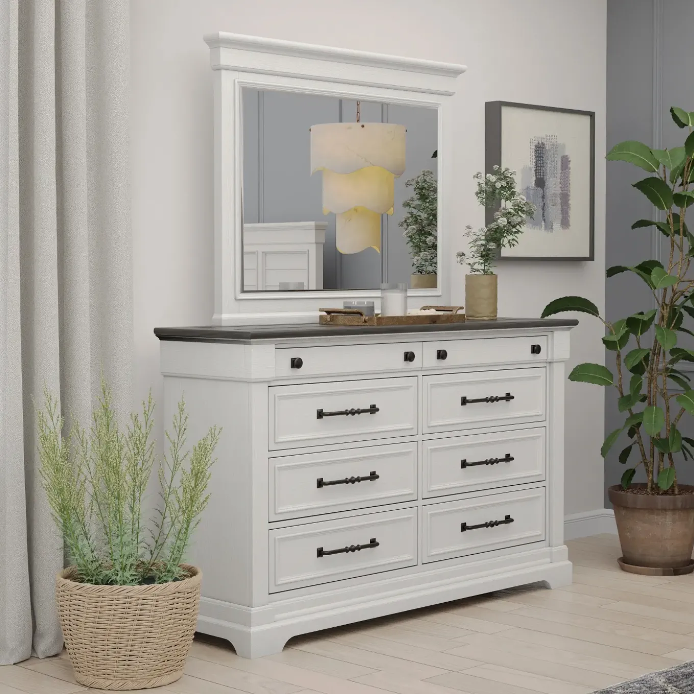 Sheridan King Storage Bed, Dresser, Mirror, Nightstand