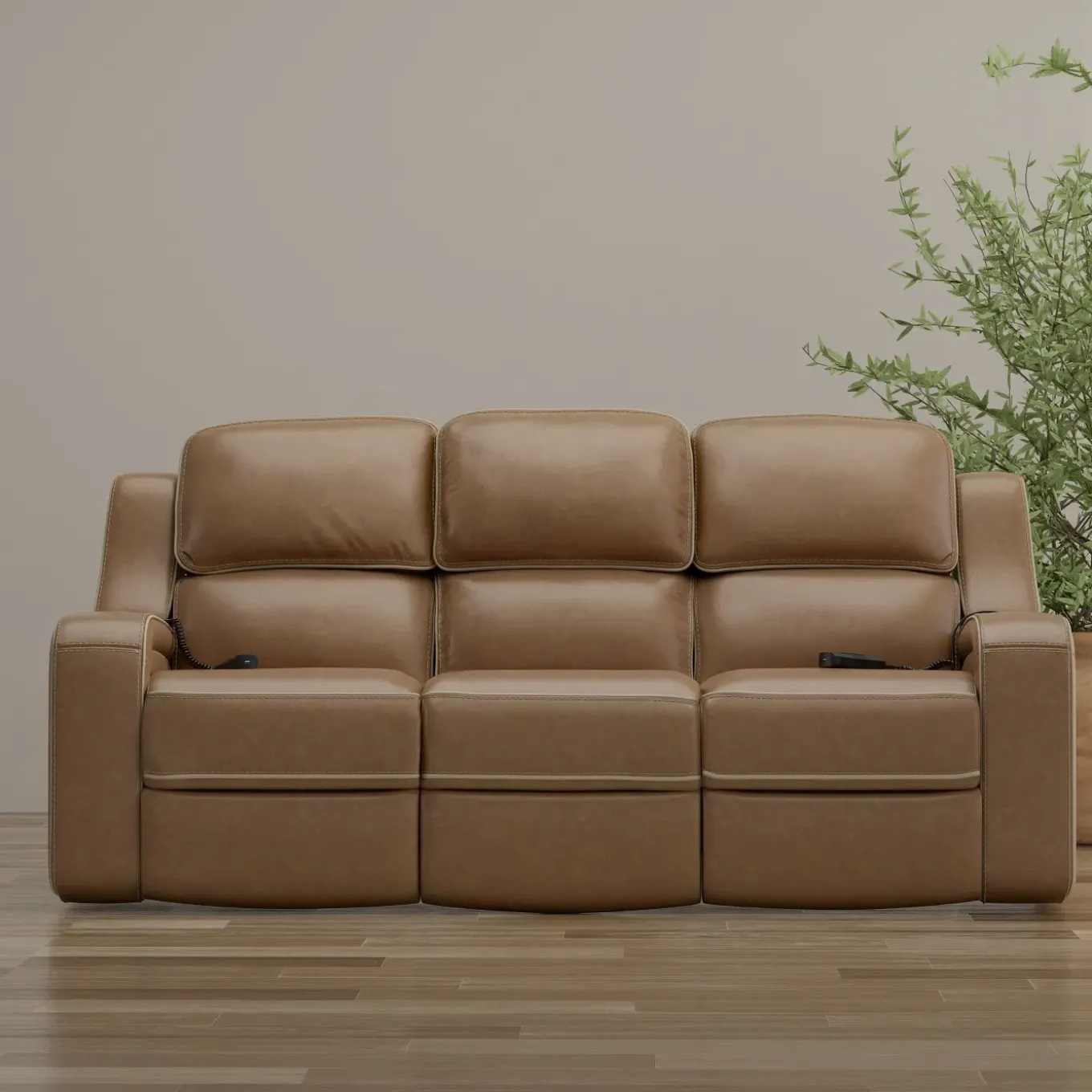 Soundwave Living Room Set Immersive Power Leather Reclining Sofa & Loveseat