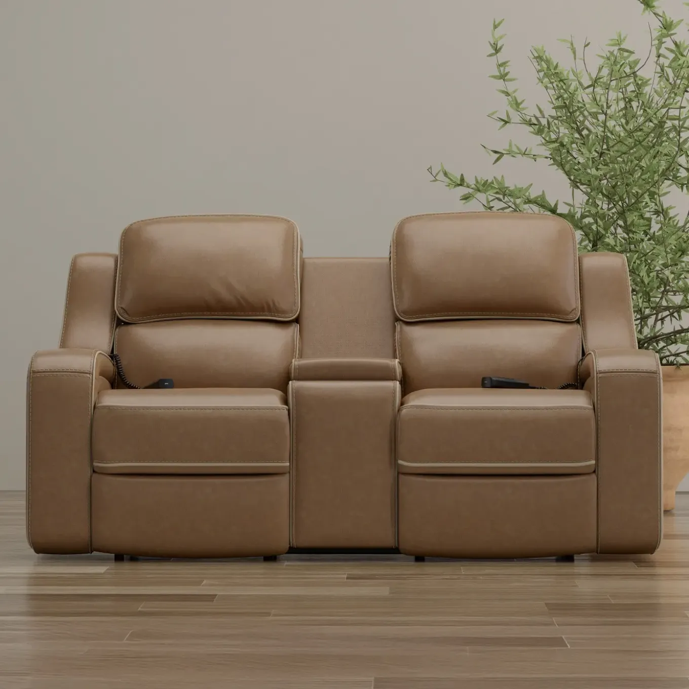 Soundwave Living Room Set Immersive Power Leather Reclining Sofa & Loveseat