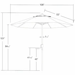 St. Lucia 9' Round Auto-Tilt Umbrella