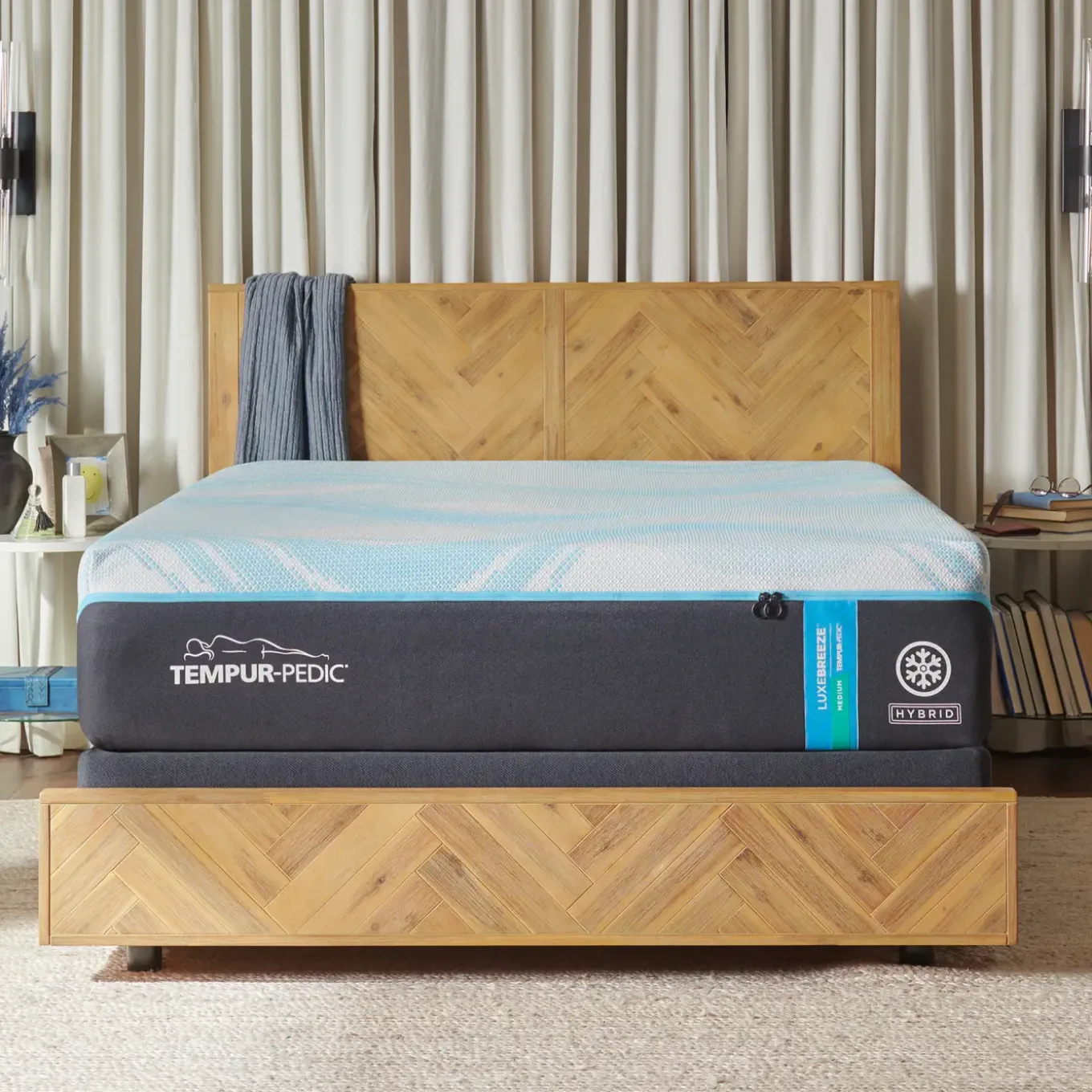 Tempur LuxeBreeze Med Hybrid Split Head Eastern King Hybrid Mattress