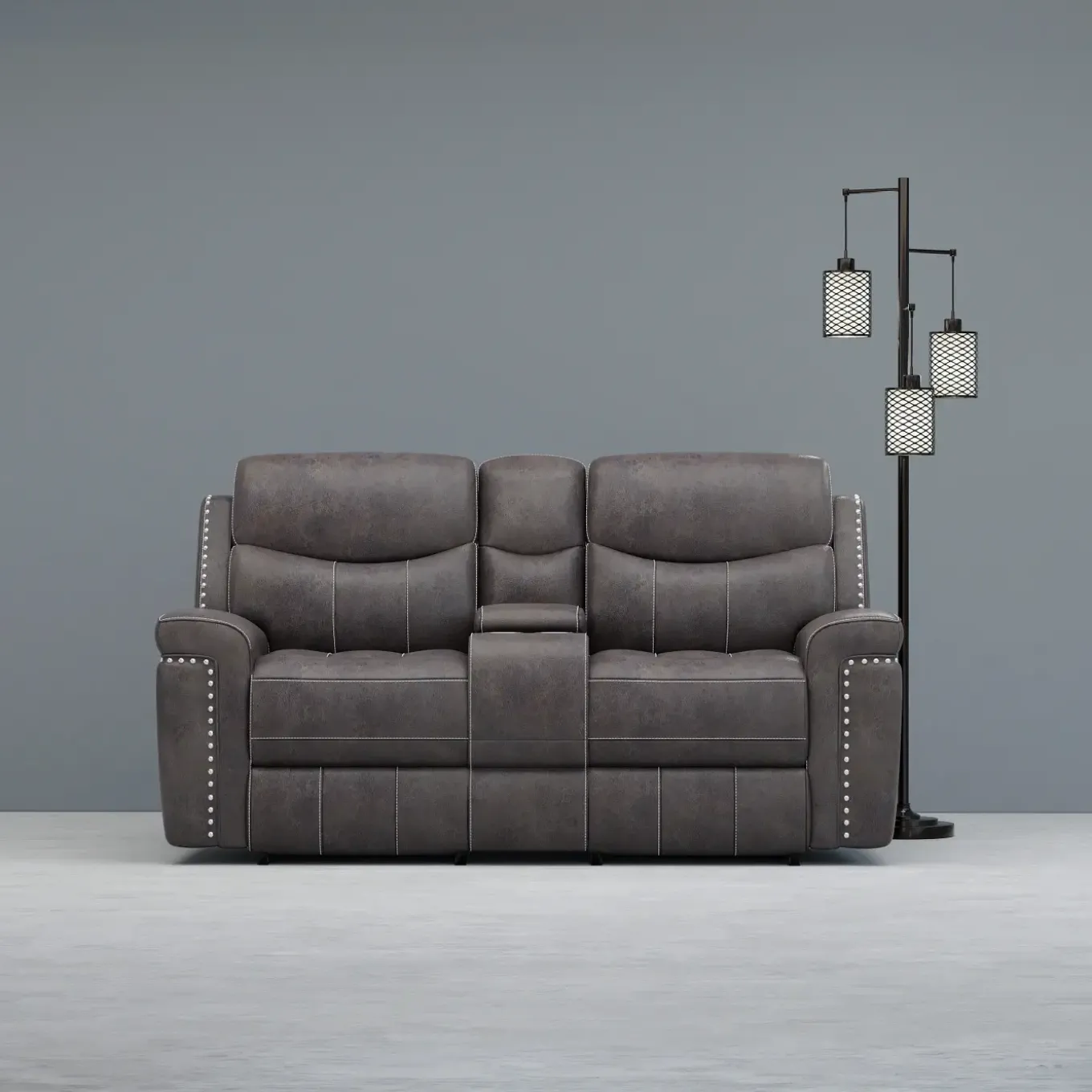Triplex Power Reclining Console Loveseat