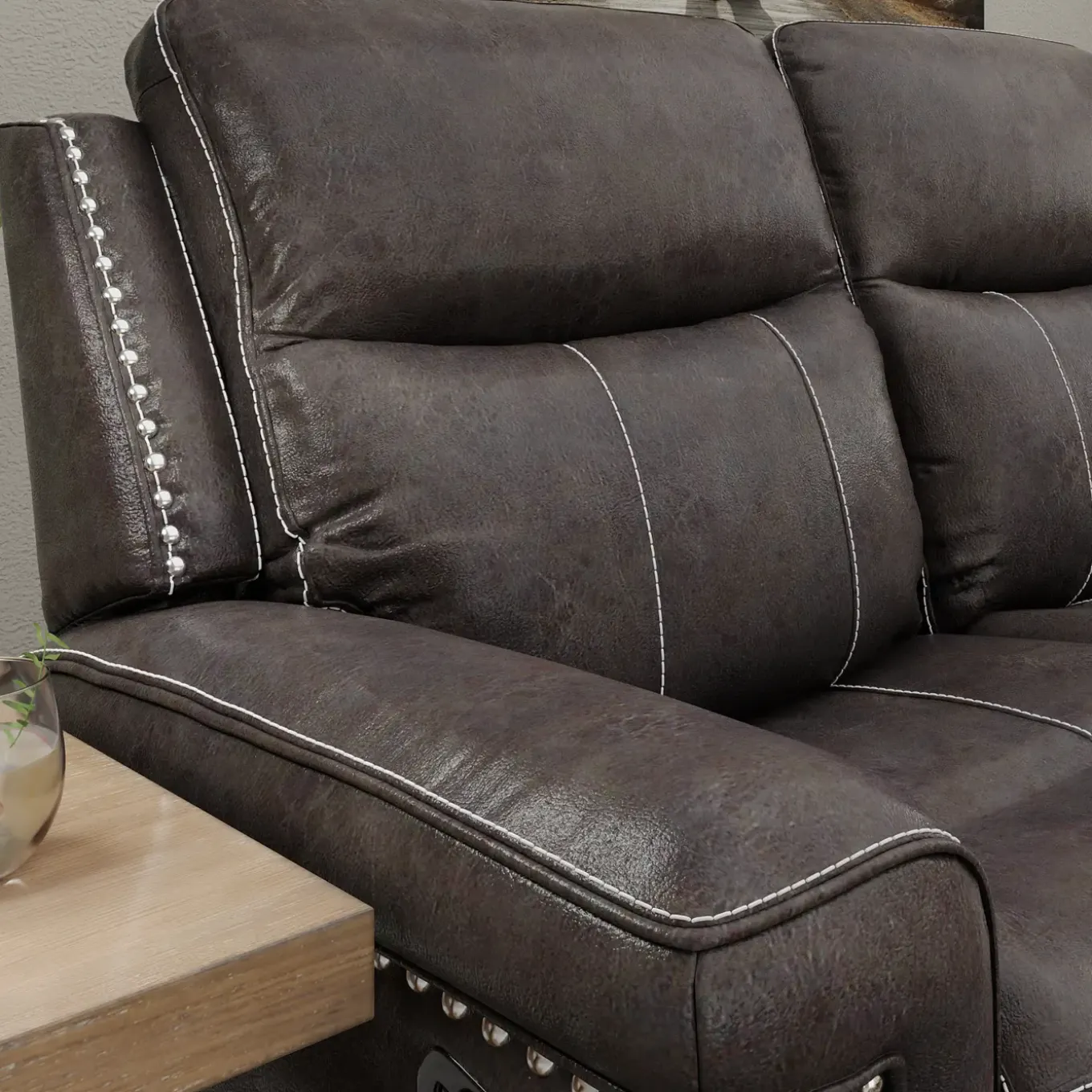 Triplex Power Reclining Console Loveseat