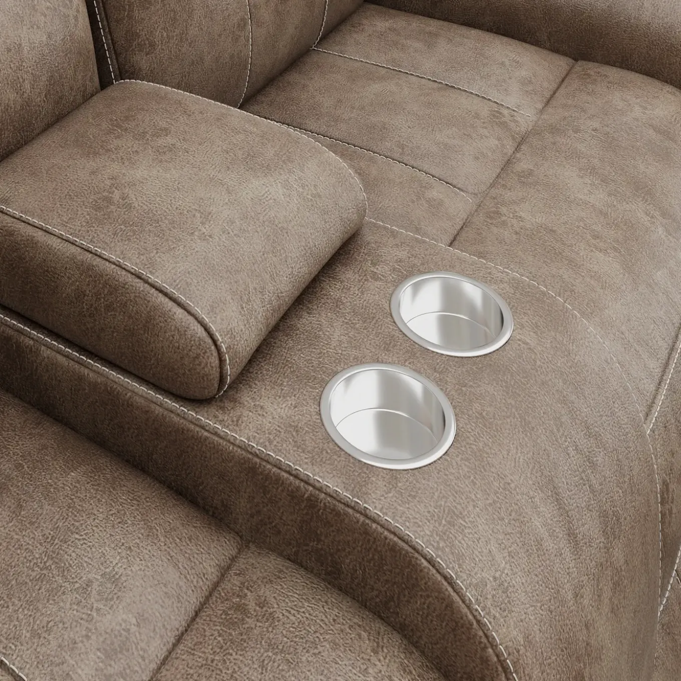 Triplex Power Reclining Console Loveseat