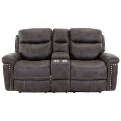 Triplex Power Reclining Living Room Set-Gray