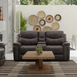 Triplex Power Reclining Living Room Set-Gray