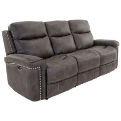 Triplex Power Reclining Living Room Set-Gray