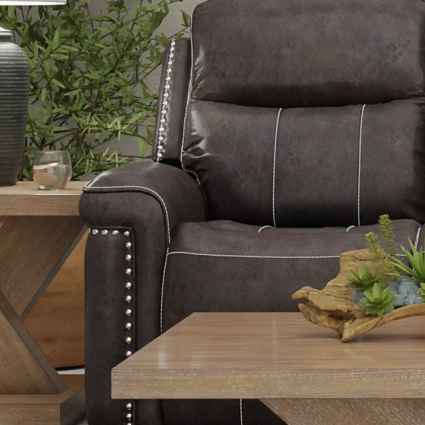 Triplex Reclining Console Loveseat