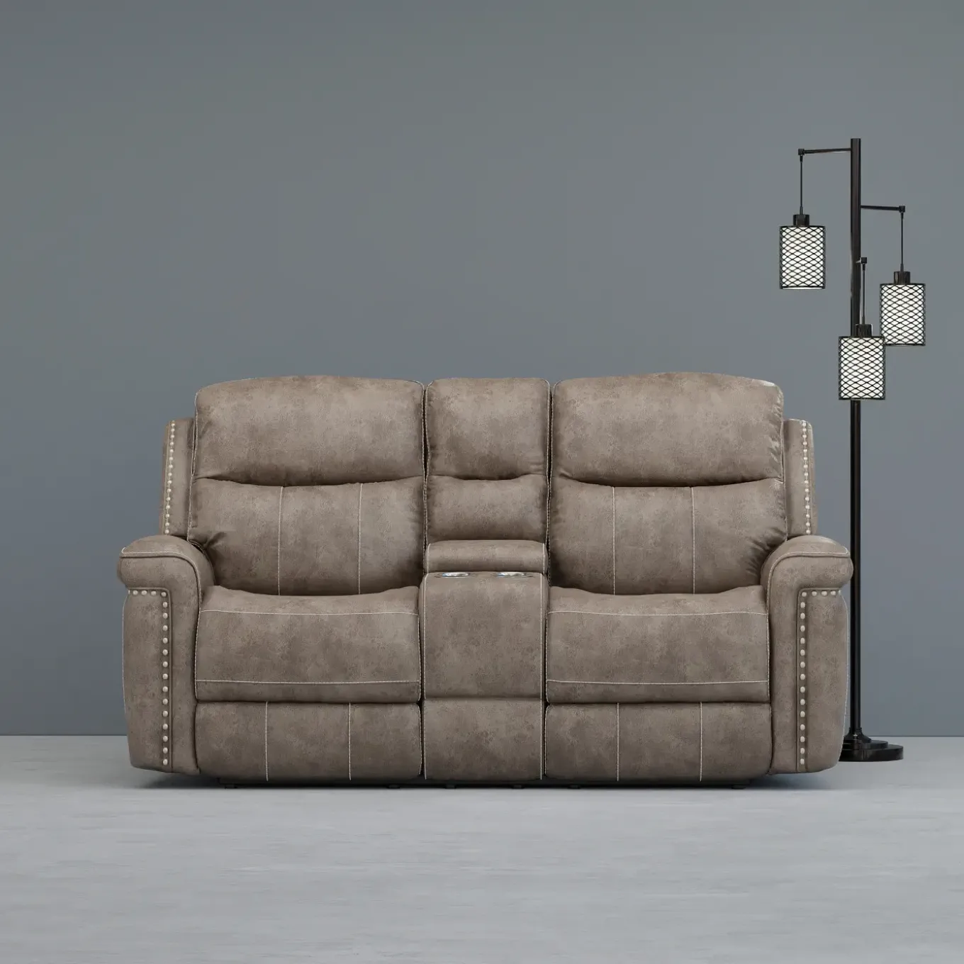 Triplex Reclining Console Loveseat