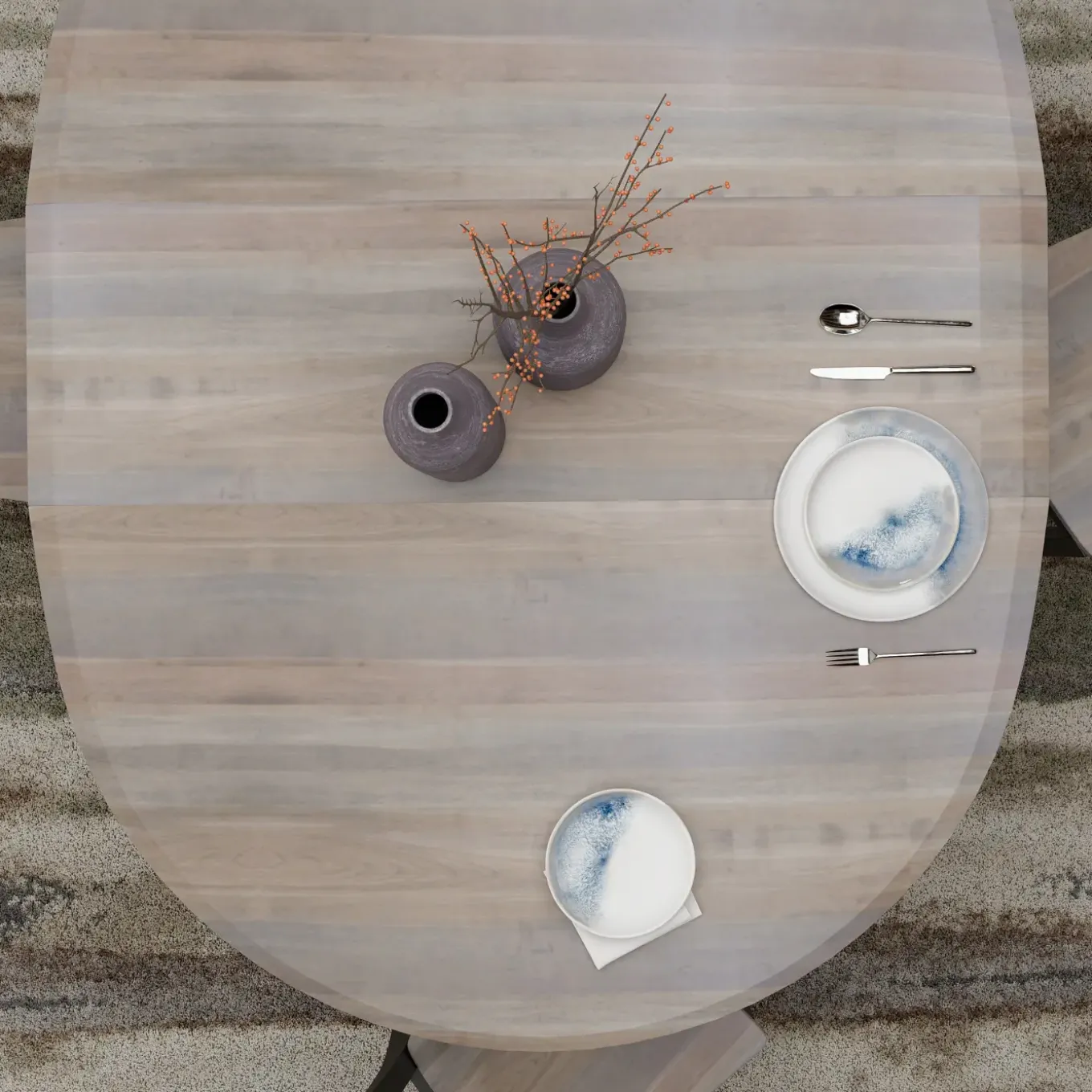 Vibrance Extendable Round Dining Table With Custom Finish Options