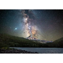 60" x 40" Starry Mountain Glass Wall Art